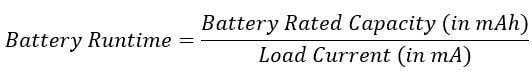 Battery Capacity Formula